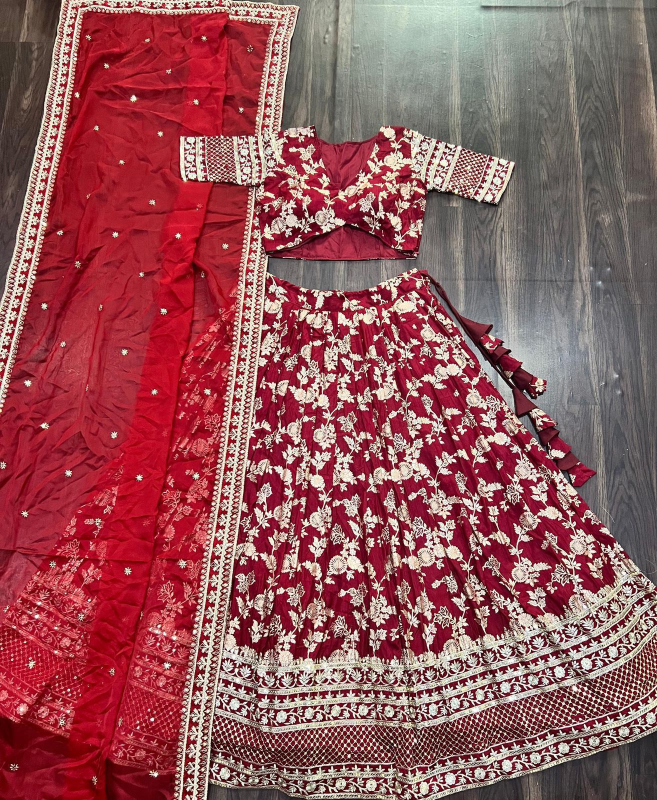 Designer Viscose Jacquard Lehenga Set | Sequins Embroidery | Dyeable Wedding & Party Wear