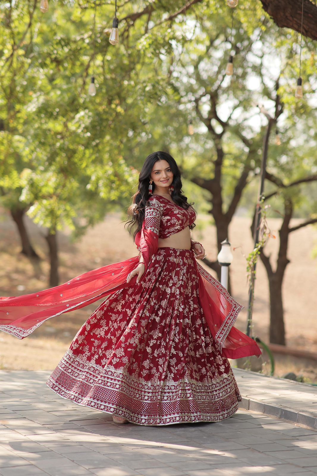 Designer Viscose Jacquard Lehenga Choli Set | Sequins Embroidery | Dyeable Wedding & Party Wear