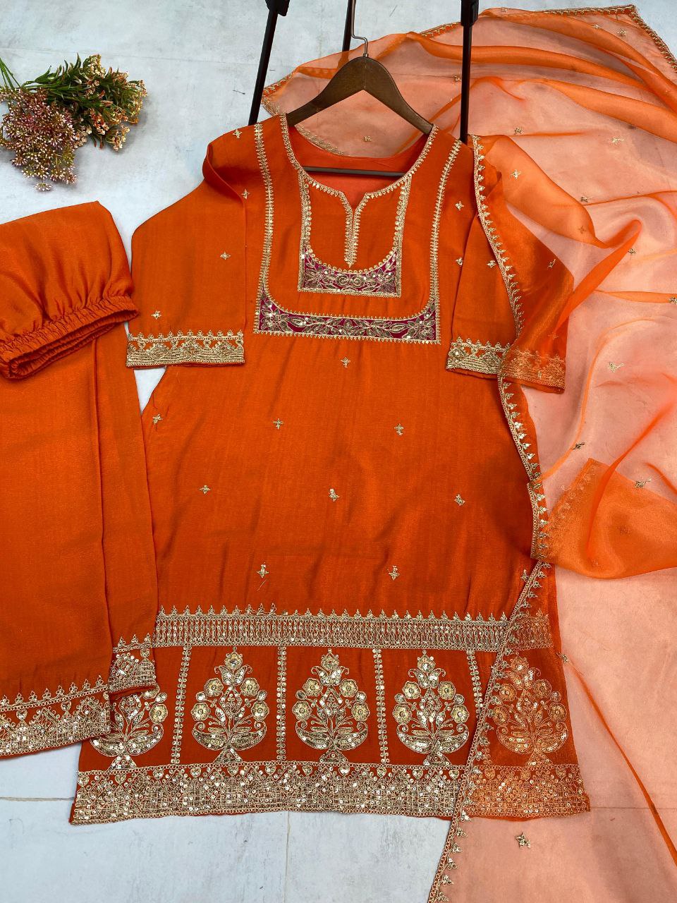 Radiate Grace with Our Designer Embroidered 3-Piece Set!