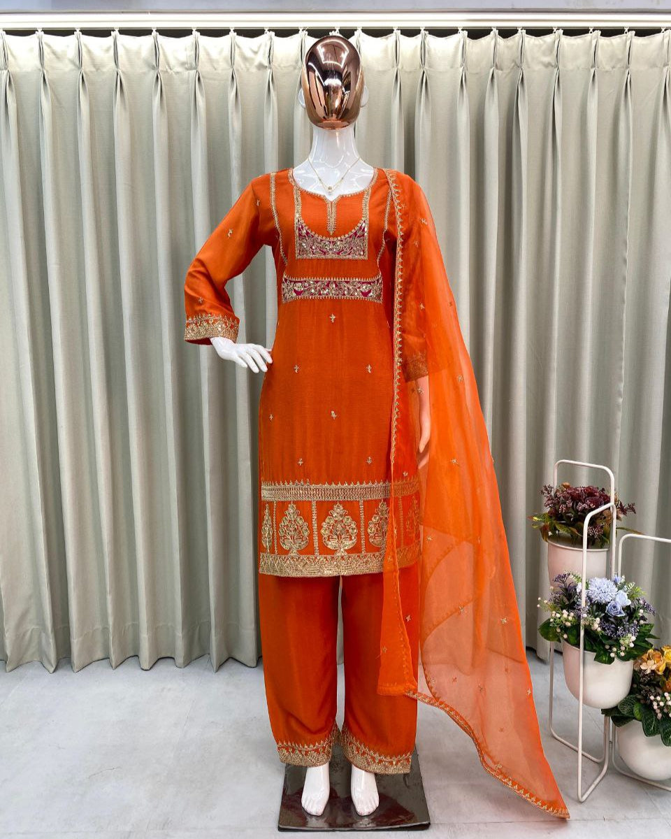 Radiate Grace with Our Designer Embroidered 3-Piece Set!