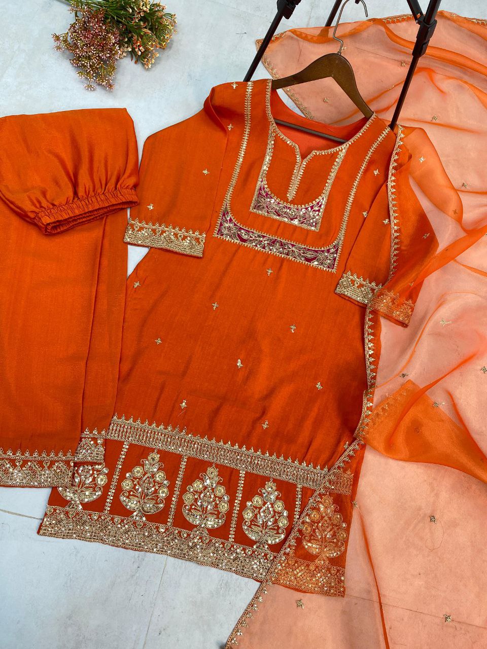 Radiate Grace with Our Designer Embroidered 3-Piece Set!