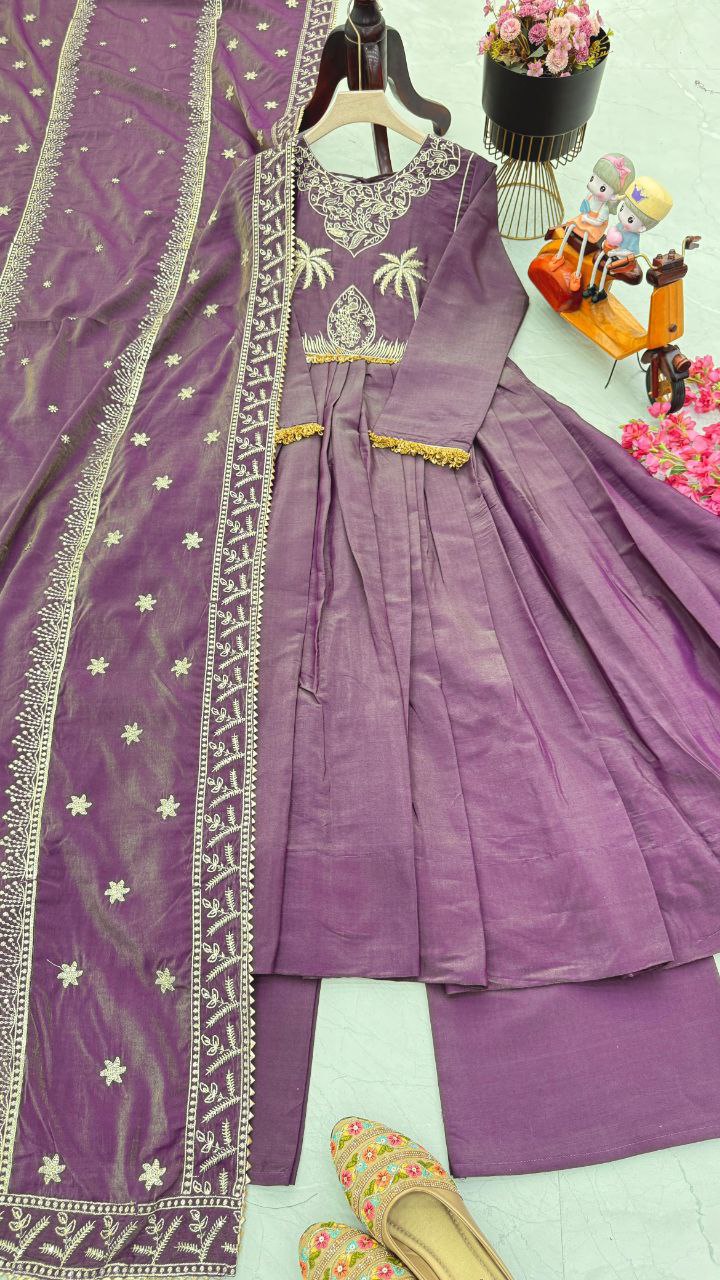 Elevate Your Style with Our New Designer Party Gown Palazzo & Dupatta Set