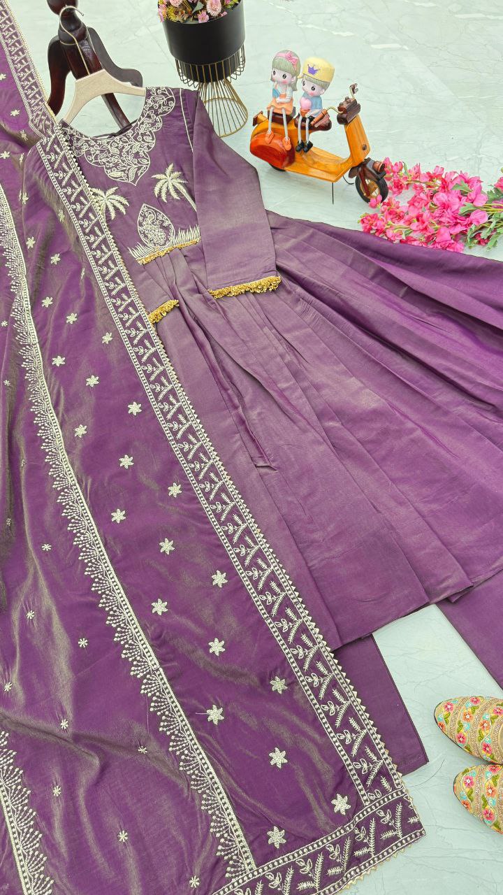 Elevate Your Style with Our New Designer Party Gown Palazzo & Dupatta Set