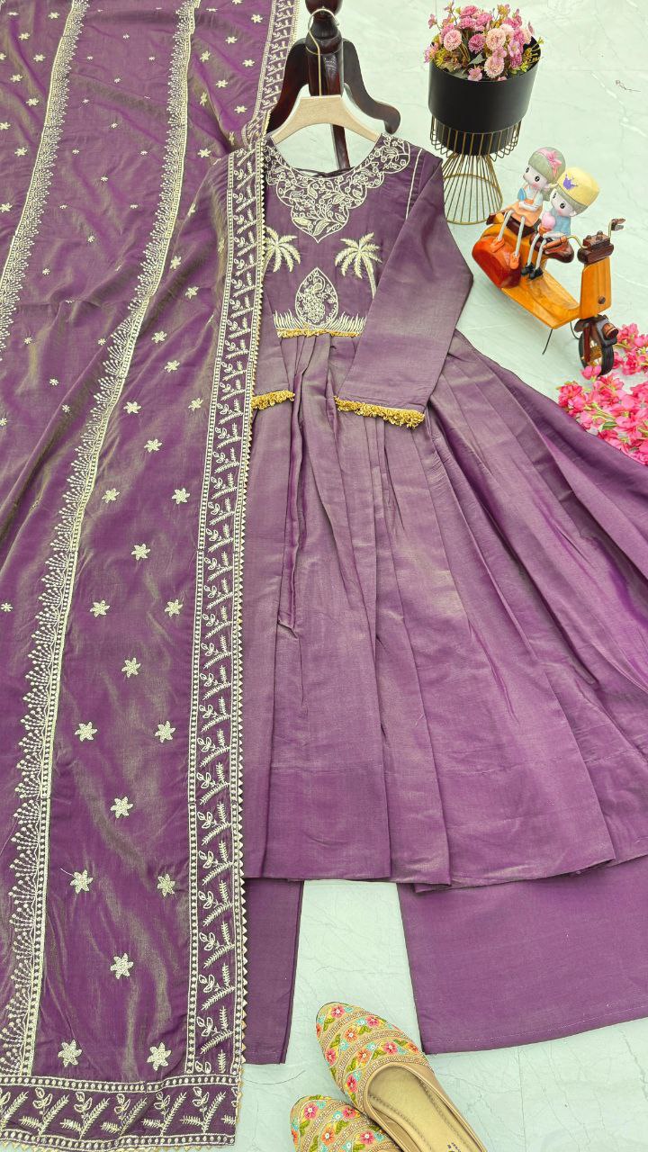 Elevate Your Style with Our New Designer Party Gown Palazzo & Dupatta Set
