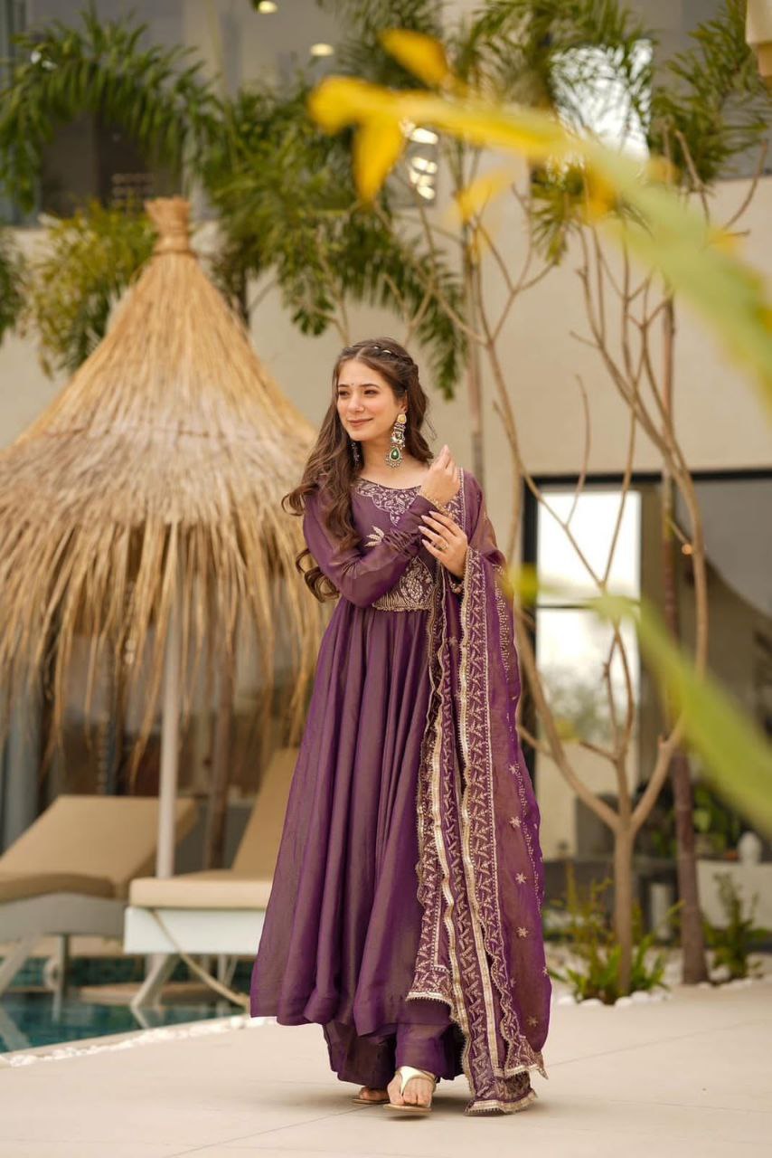 Elevate Your Style with Our New Designer Party Gown Palazzo & Dupatta Set