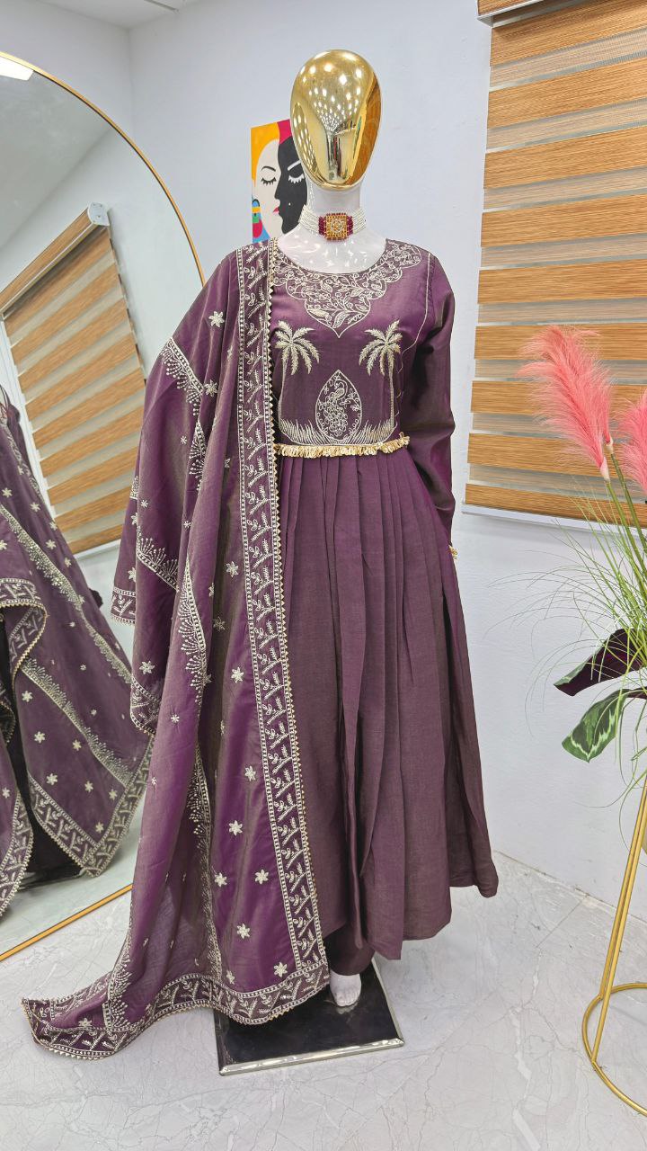 Elevate Your Style with Our New Designer Party Gown Palazzo & Dupatta Set