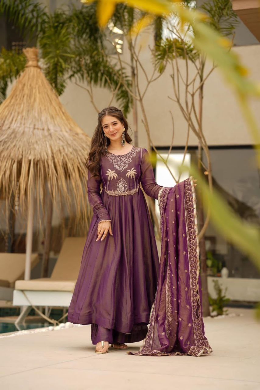 Elevate Your Style with Our New Designer Party Gown Palazzo & Dupatta Set