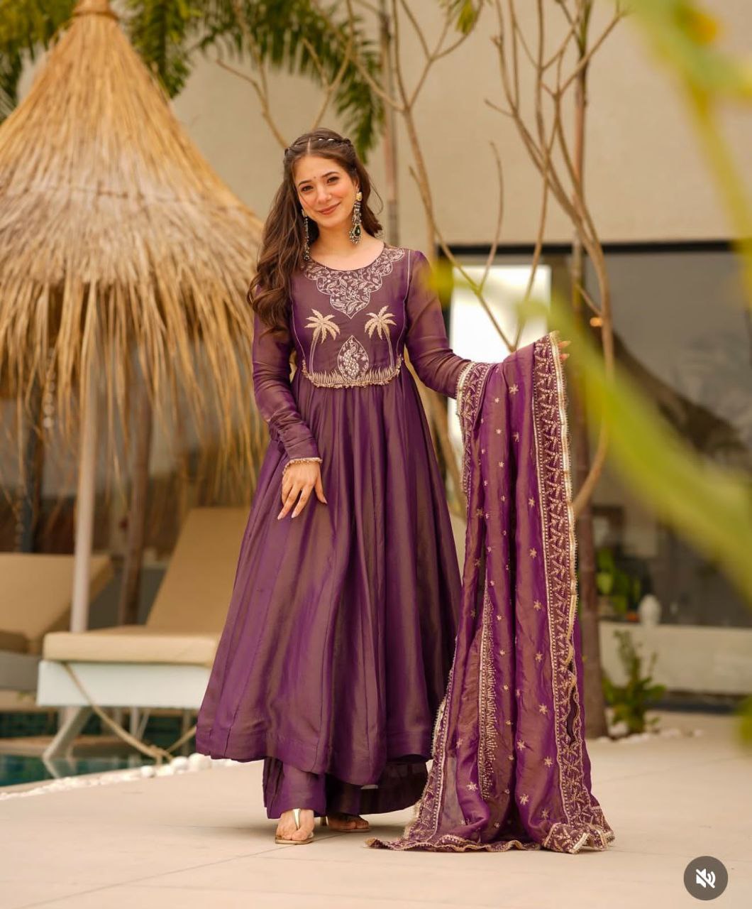 Elevate Your Style with Our New Designer Party Gown Palazzo & Dupatta Set
