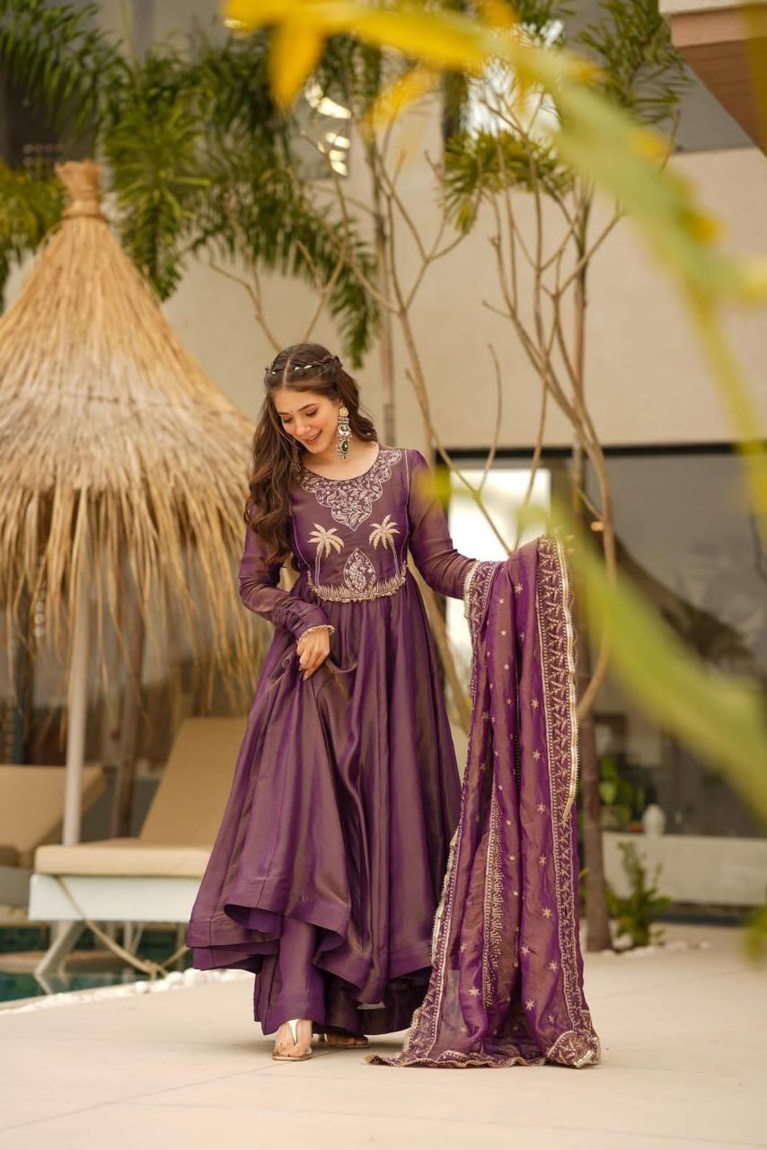 Elevate Your Style with Our New Designer Party Gown Palazzo & Dupatta Set