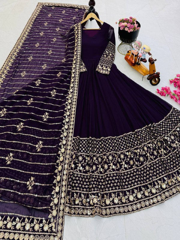 Premium Fox Georgette Anarkali Gown with Dupatta