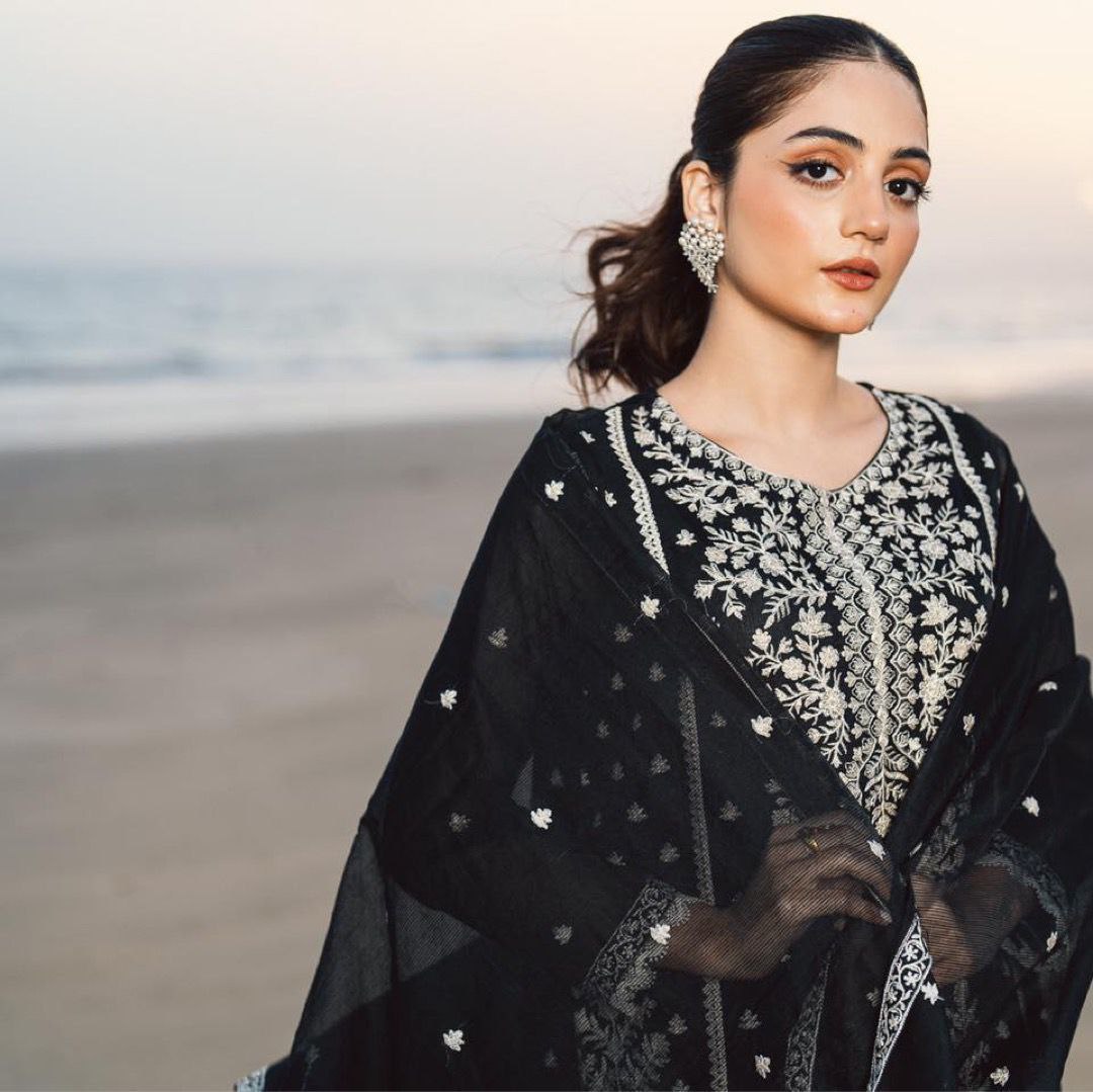 Designer Wear Trending Faux Georgette Top with Sequins Embroidered Work, Pant, and Dupatta