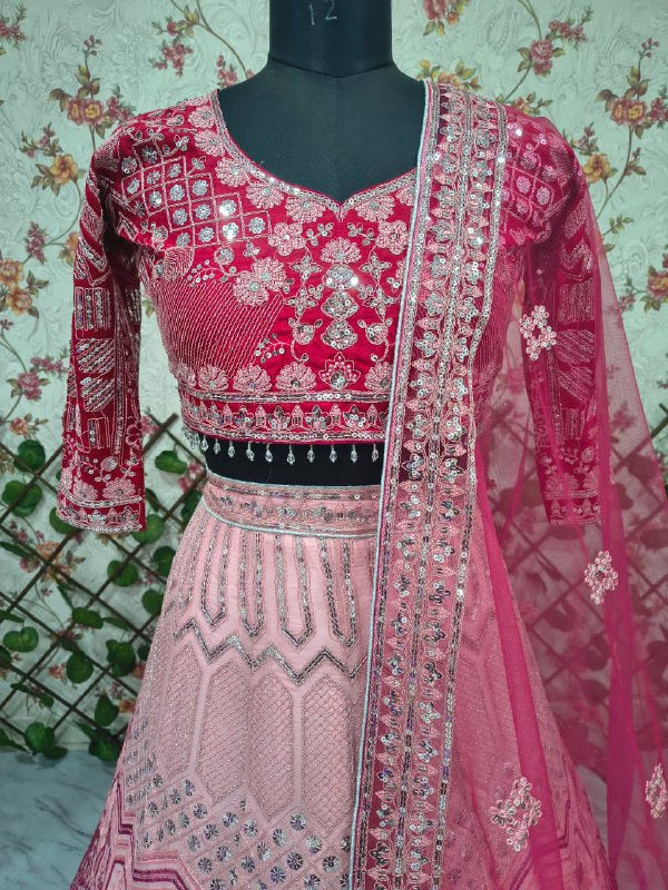 Premium Georgette Lehenga Set – Thread Embroidery, Coding & Sequins Work