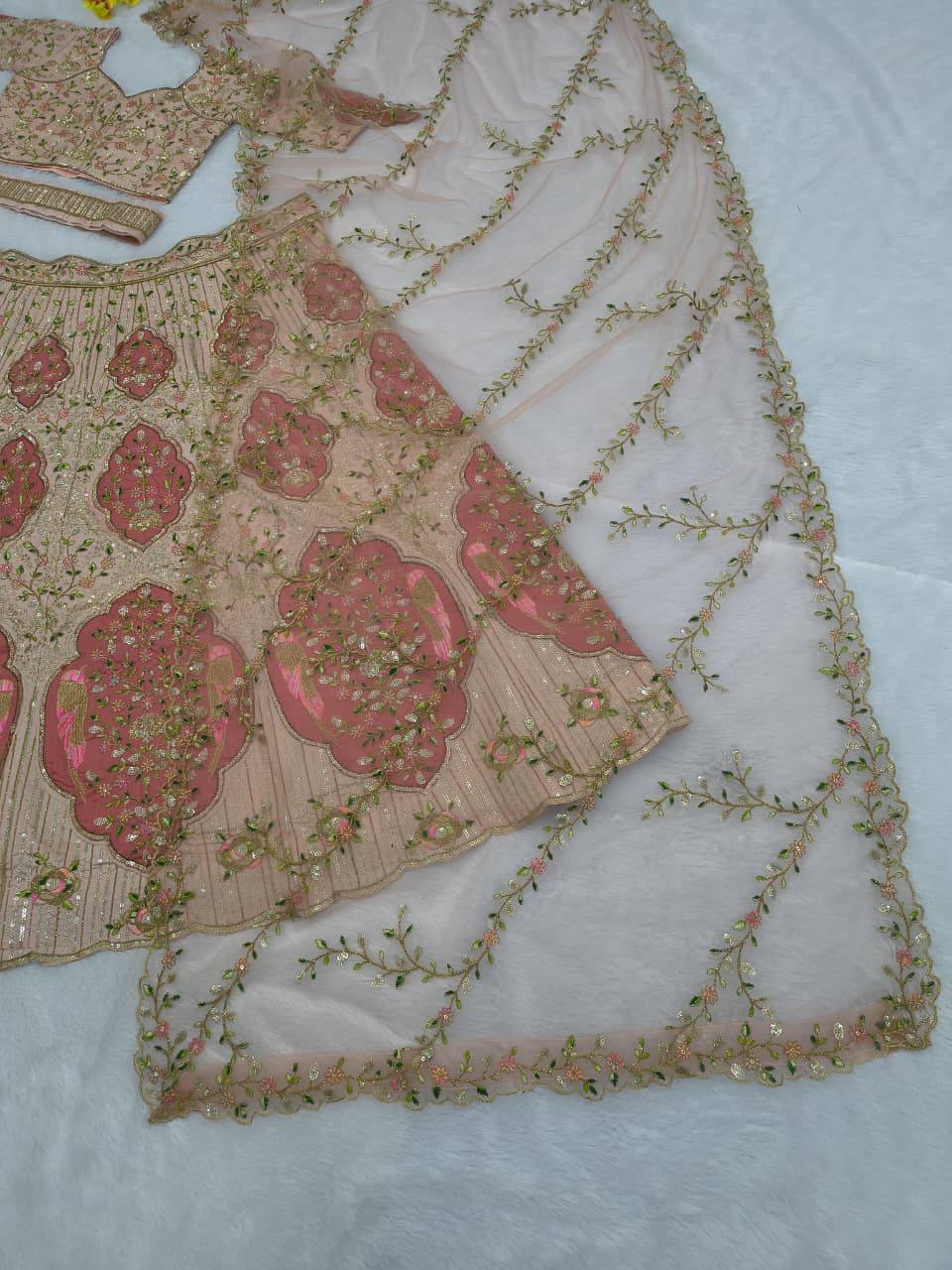 Premium Slub Silk Lehenga Set – Embroidery