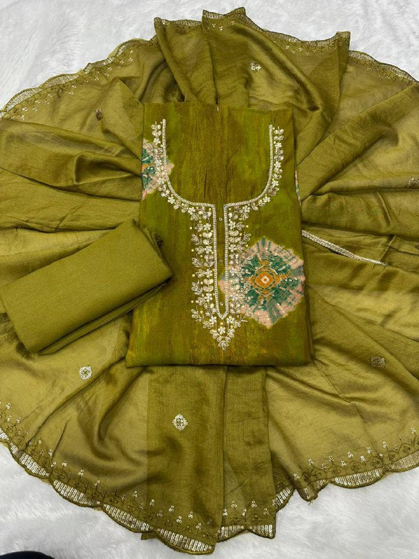 Premium Heavy Model Print Top, Reyon Cotton Bottom & Chanderi Dupatta