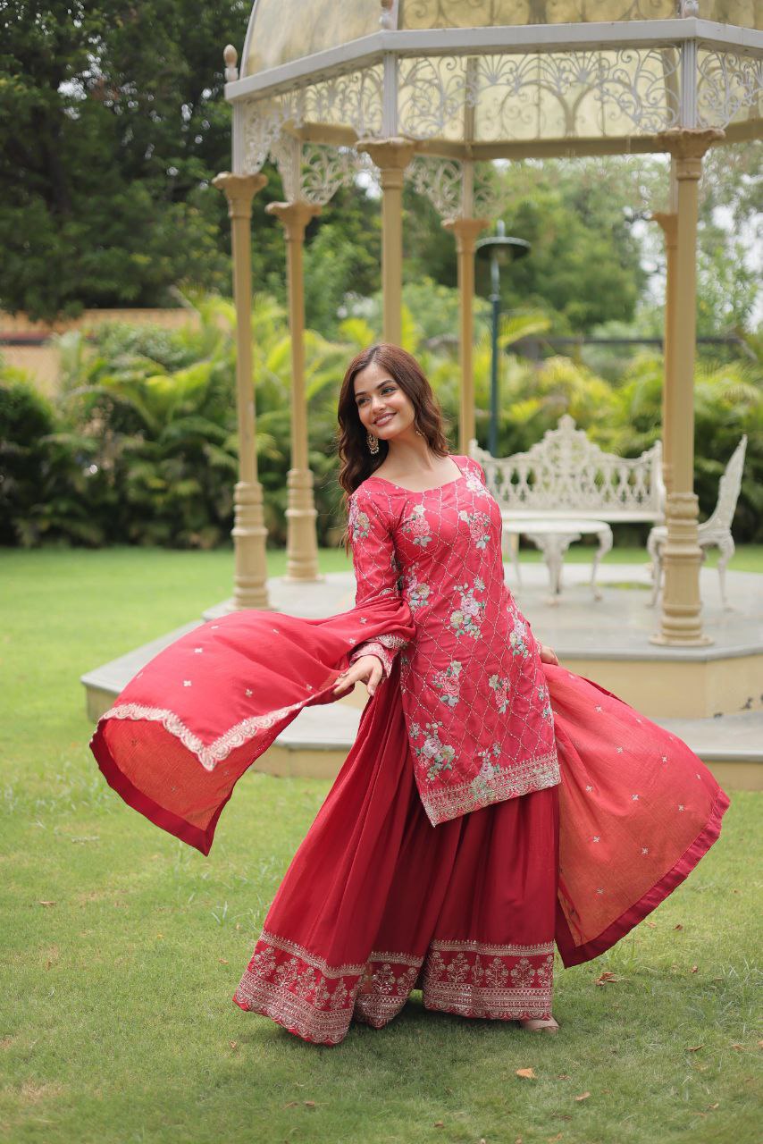 PREMIUM DESIGNER READYMADE KURTI-PLAZOO-DUPATTA COLLECTIONS