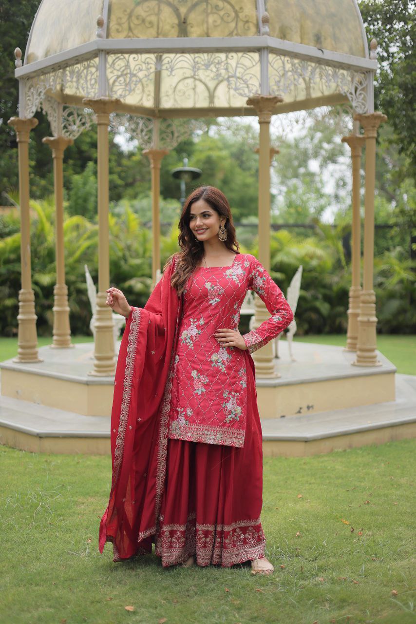 PREMIUM DESIGNER READYMADE KURTI-PLAZOO-DUPATTA COLLECTIONS