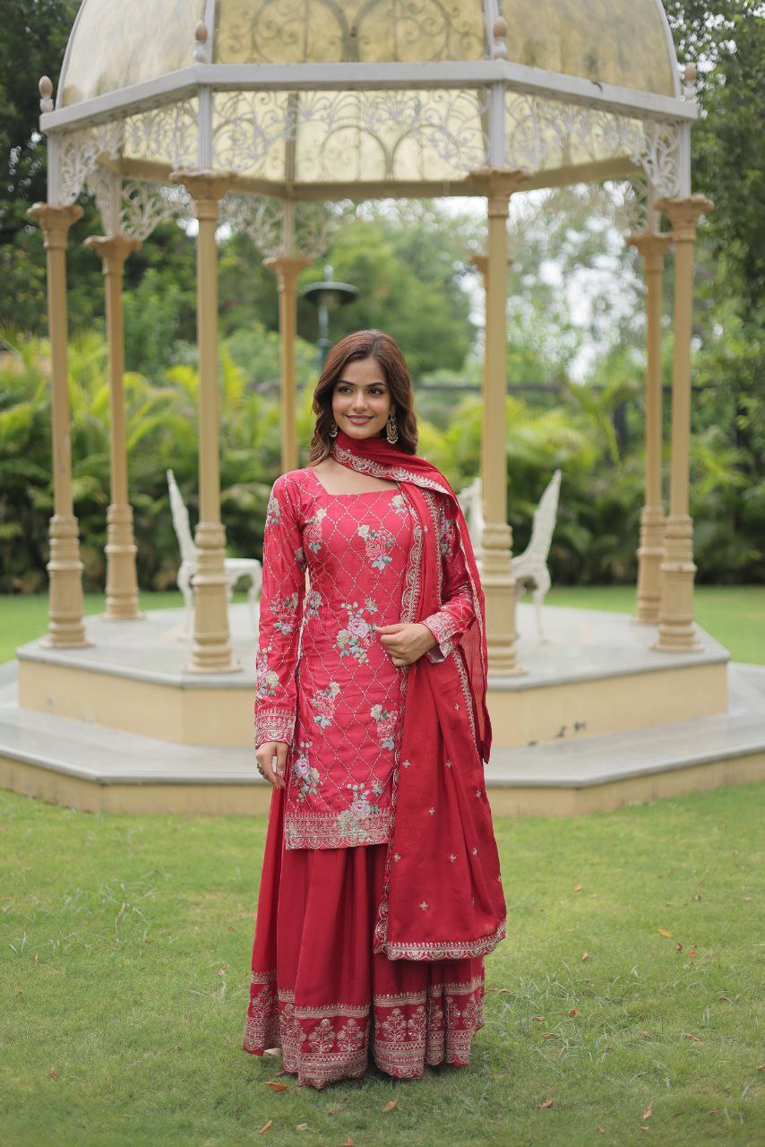 PREMIUM DESIGNER READYMADE KURTI-PLAZOO-DUPATTA COLLECTIONS