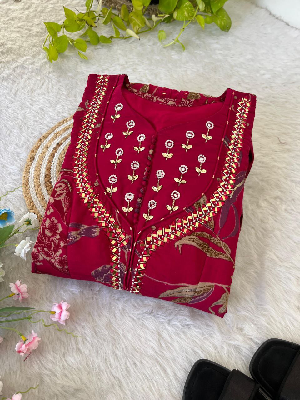 Party Wear Exquisite Hand Embroidered And Handwork Gown Only 