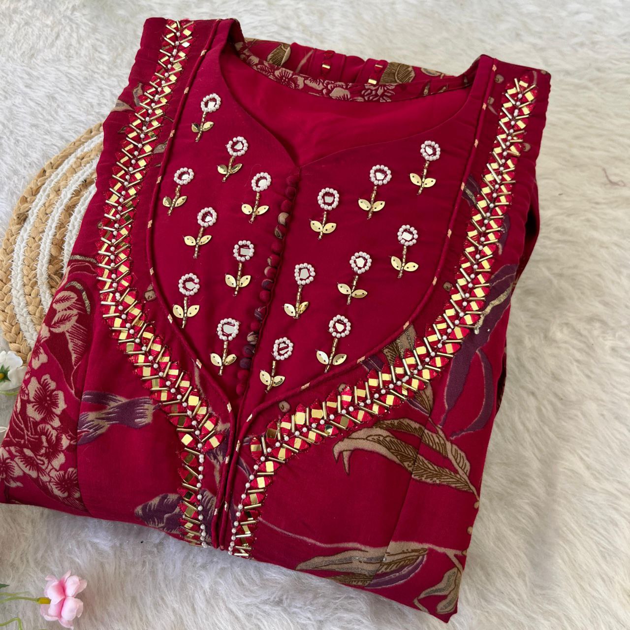 Party Wear Exquisite Hand Embroidered And Handwork Gown Only 