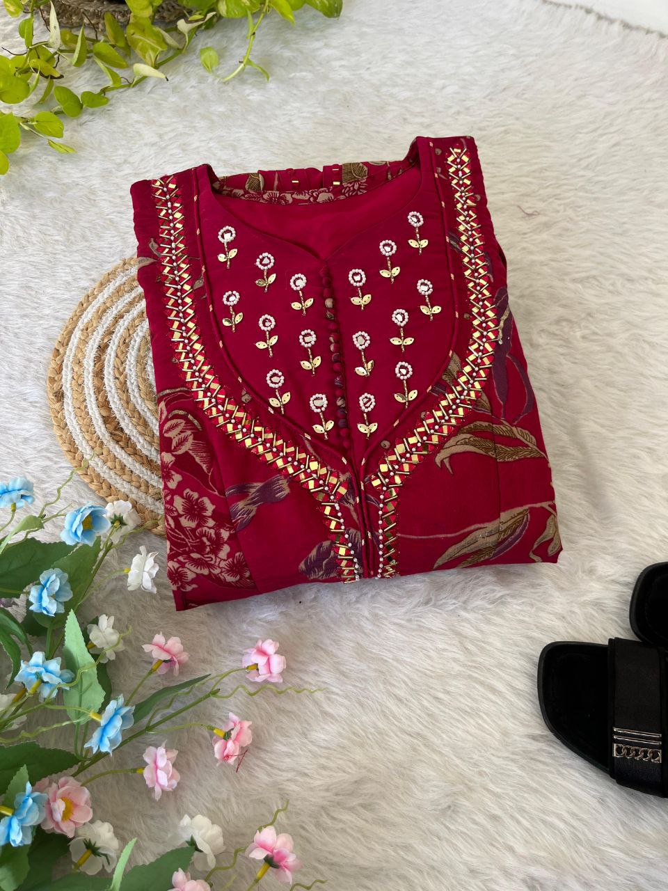 Party Wear Exquisite Hand Embroidered And Handwork Gown Only 