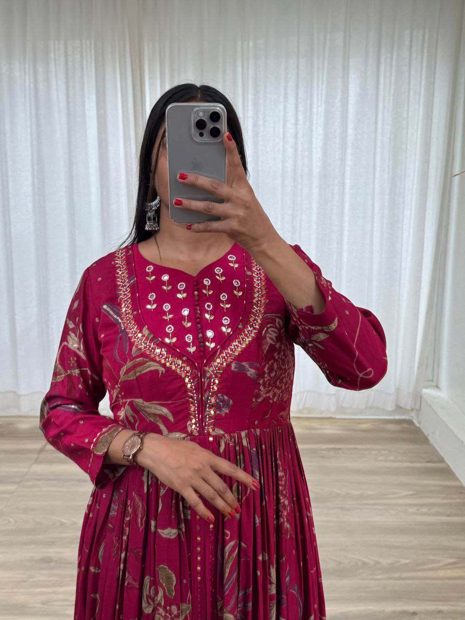 Party Wear Exquisite Hand Embroidered And Handwork Gown Only 