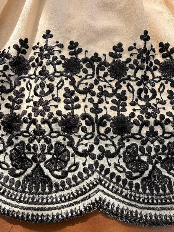 Premium Faux Georgette Suit, Plazzo & Dupatta Set – Thread Embroidery Work