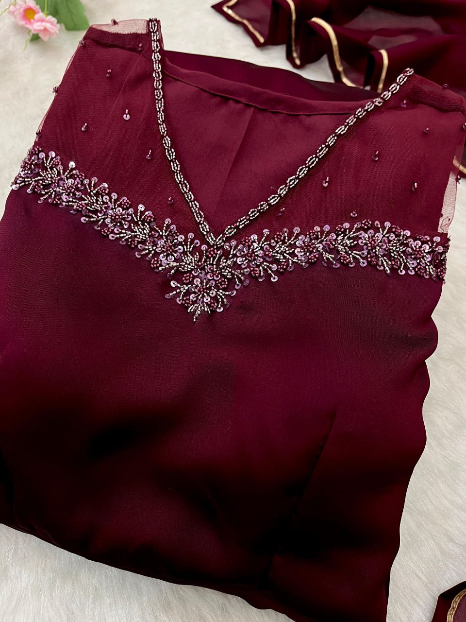 New Party Wear Look: Rangoli Georgette Gown with Dupatta Set