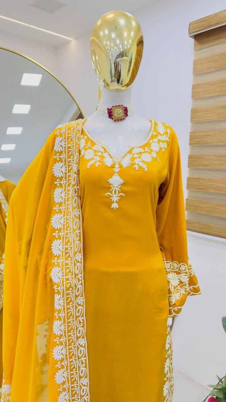 New Designer Party Sharara Suit & Dupatta Set