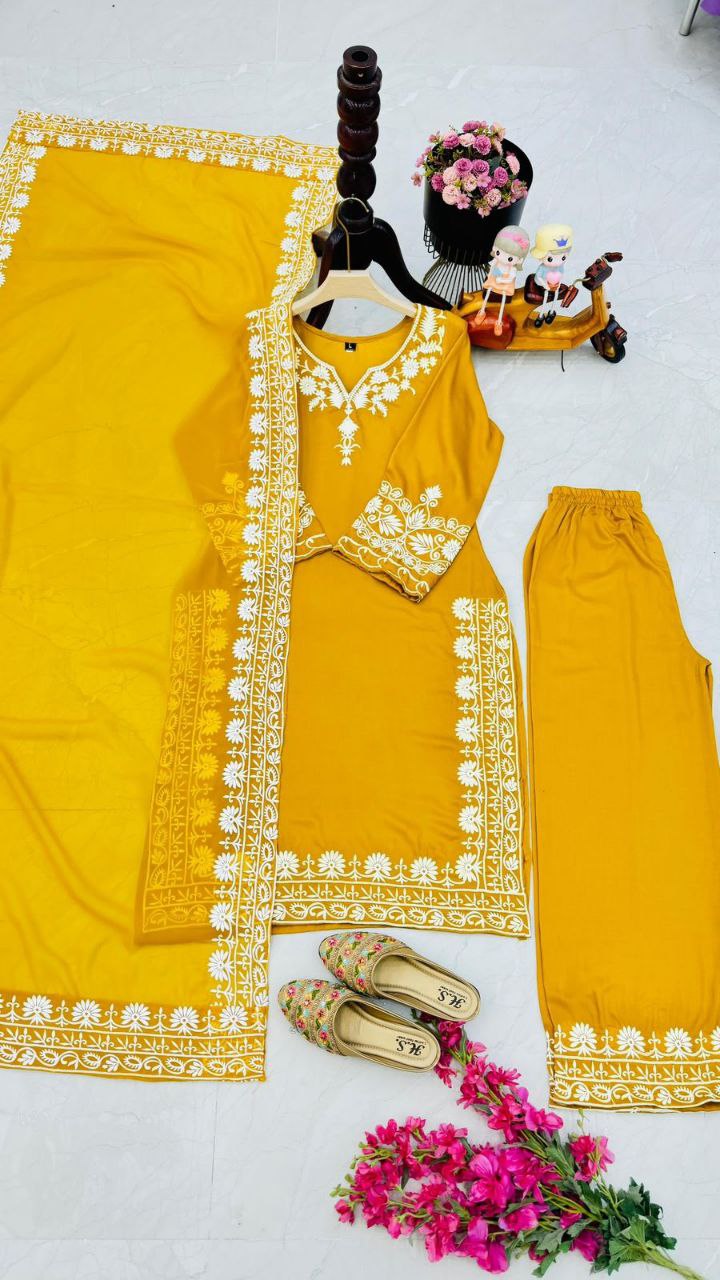 New Designer Party Sharara Suit & Dupatta Set