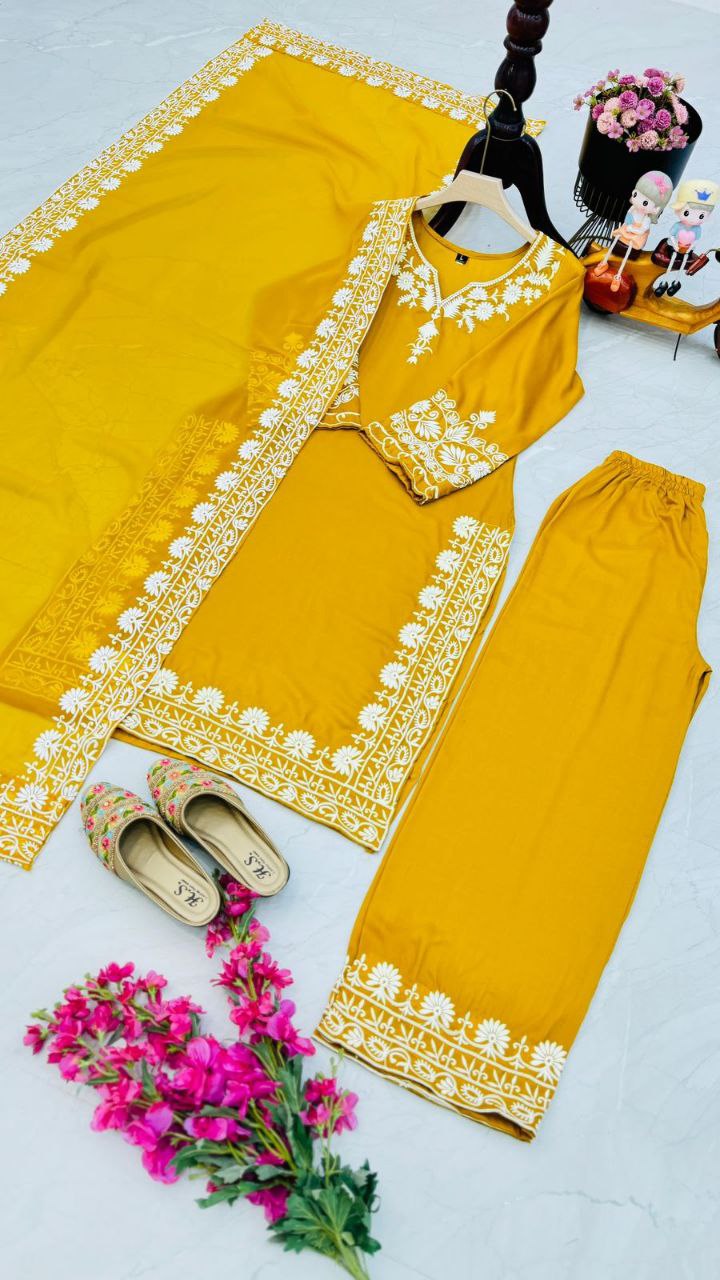 New Designer Party Sharara Suit & Dupatta Set
