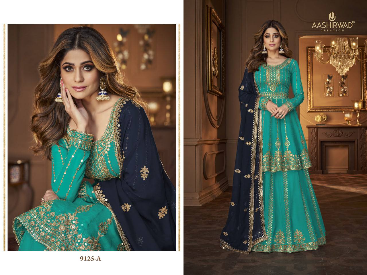 Premium Fox Georgette Silk Pakistani Suit – 7mm Sequins Embroidery