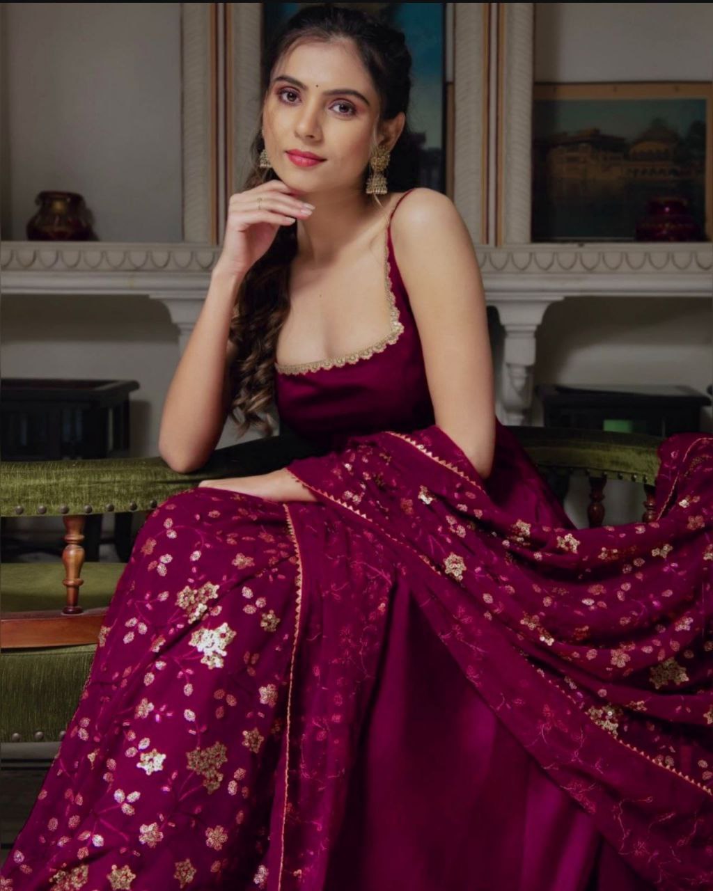 New Designer Party Wear Gown with Bottom & Dupatta