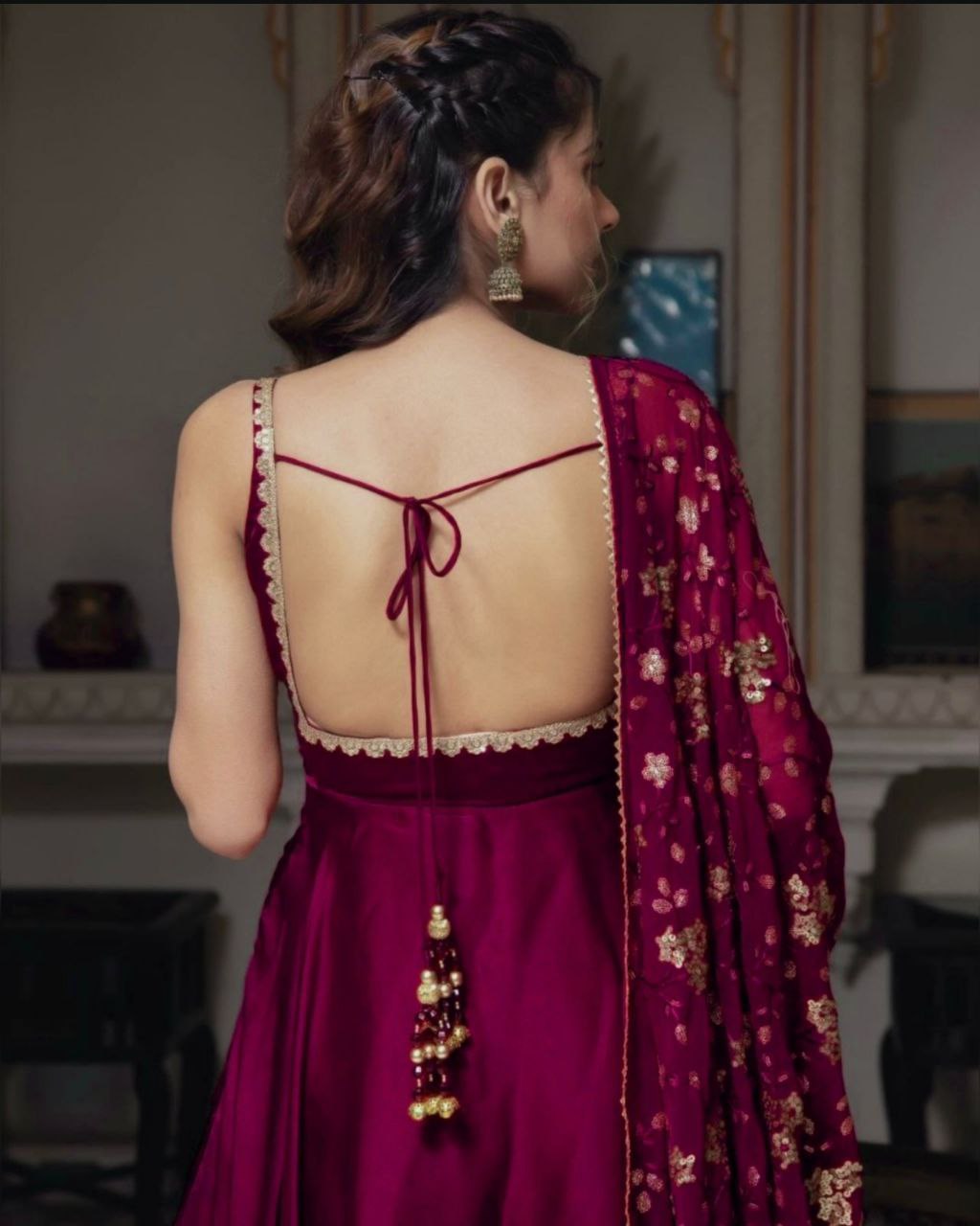New Designer Party Wear Gown with Bottom & Dupatta