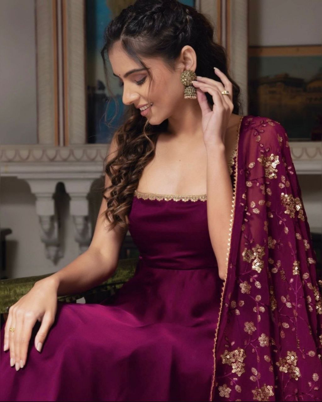 New Designer Party Wear Gown with Bottom & Dupatta