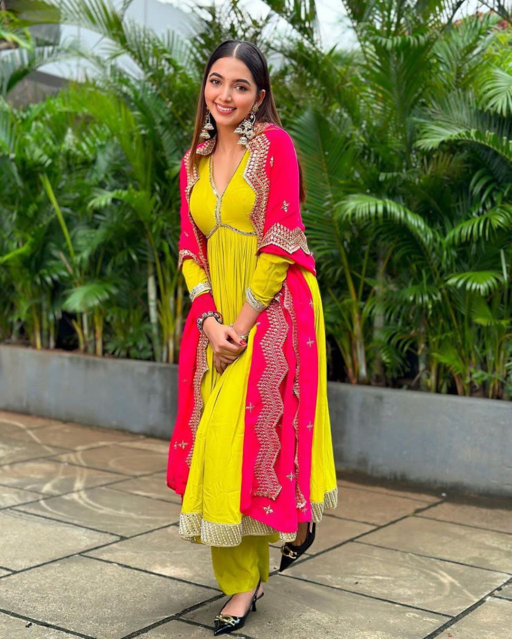 New Collection: Exquisite Fox Georgette Gown-Pant-Dupatta Set