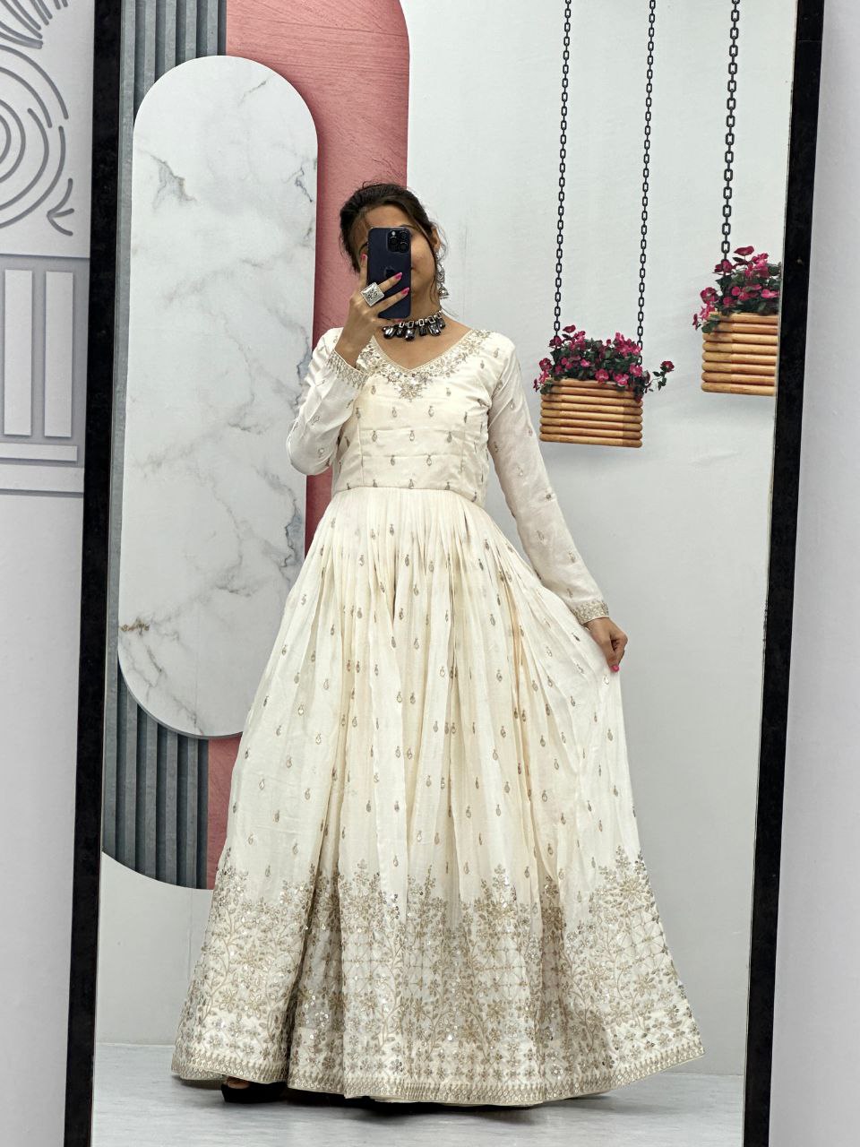 Launching the Glamorous Partywear Gown & Dupatta Set!