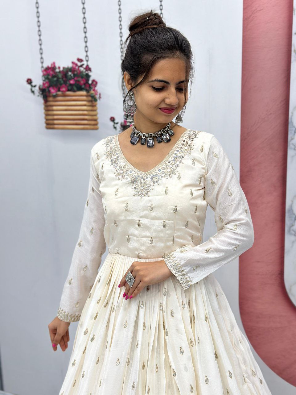 Launching the Glamorous Partywear Gown & Dupatta Set!