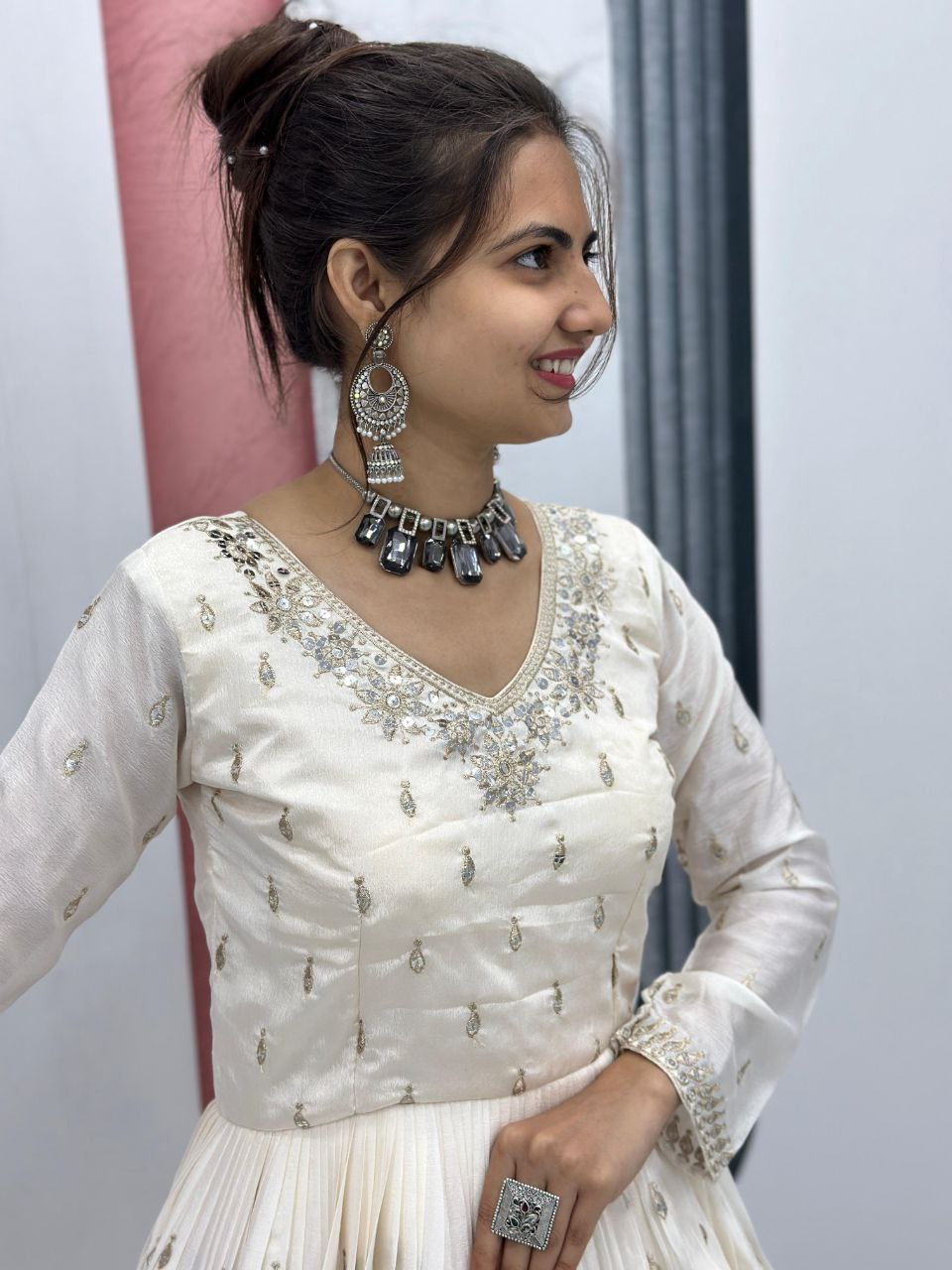Launching the Glamorous Partywear Gown & Dupatta Set!