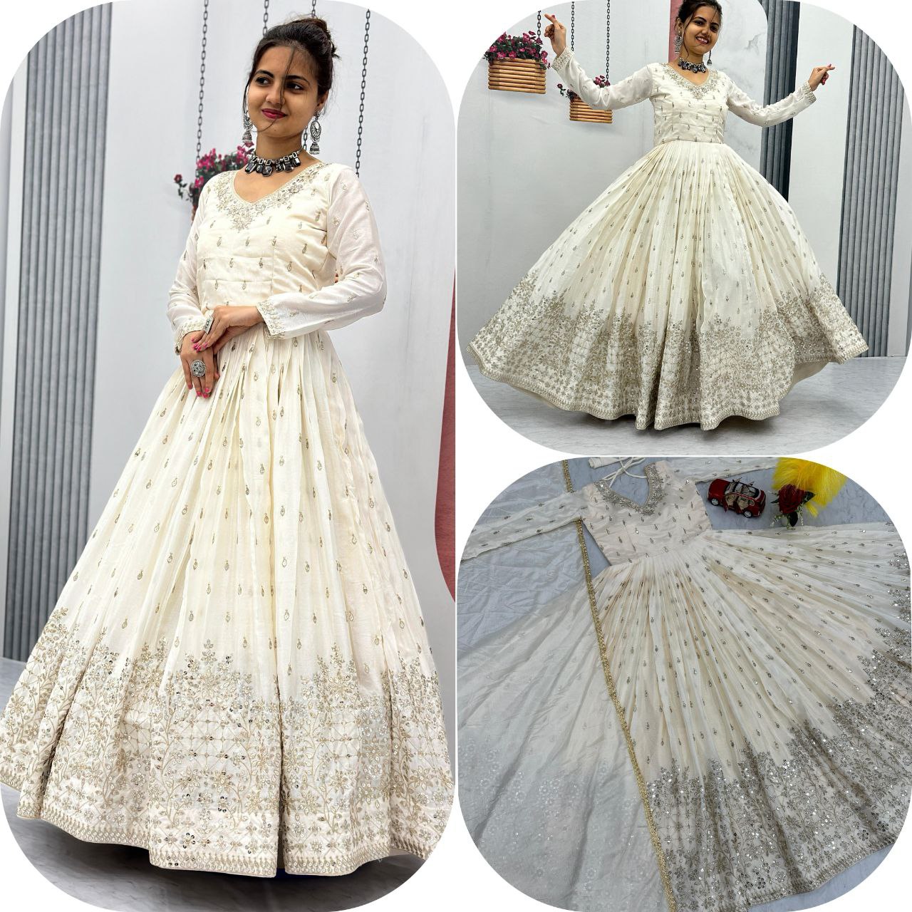 Launching the Glamorous Partywear Gown & Dupatta Set!