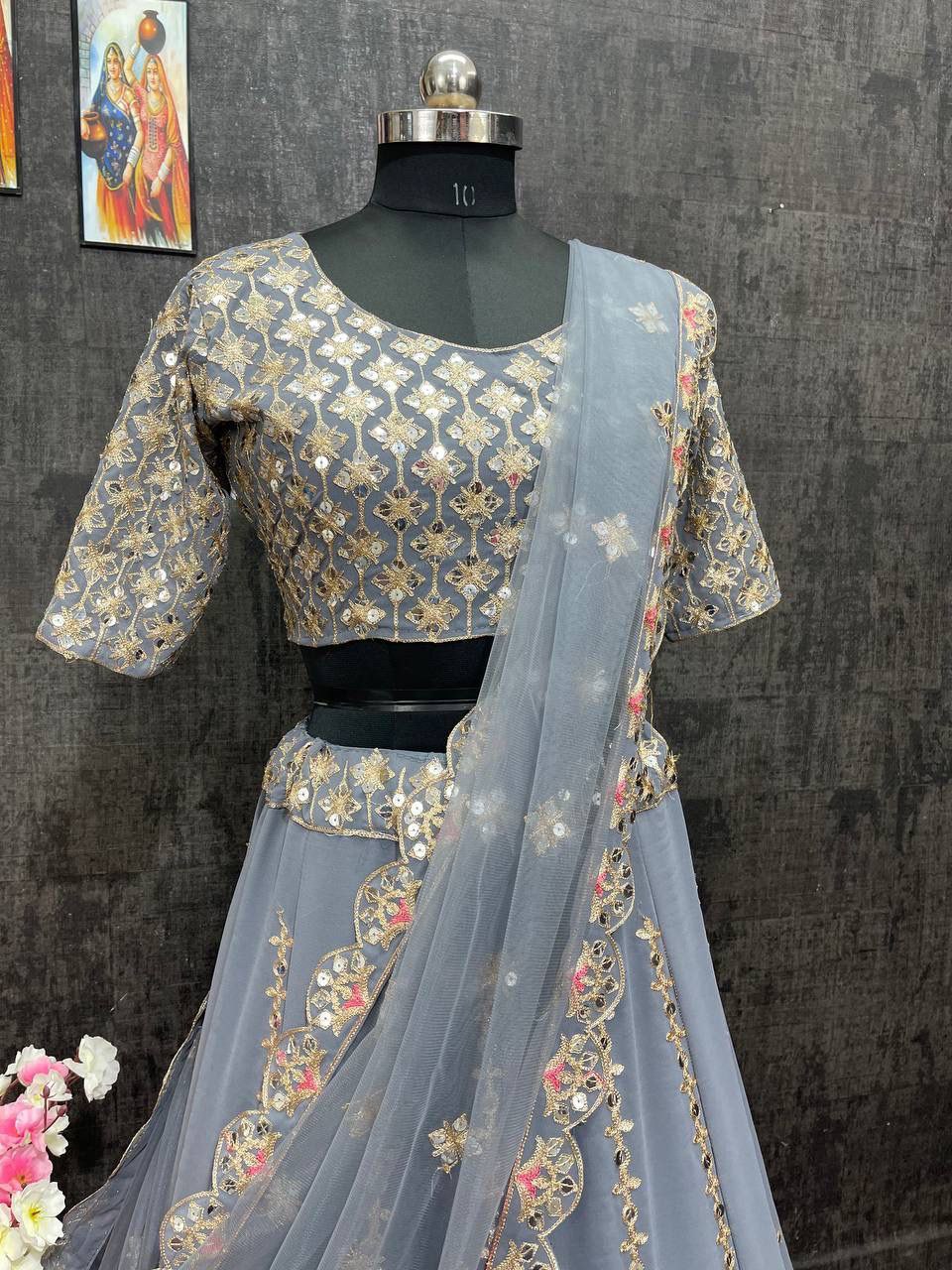 NEW DESIGNER BOLLYWOOD HEAVY GEORGETTE LEHENGAS WITH DUPATTA