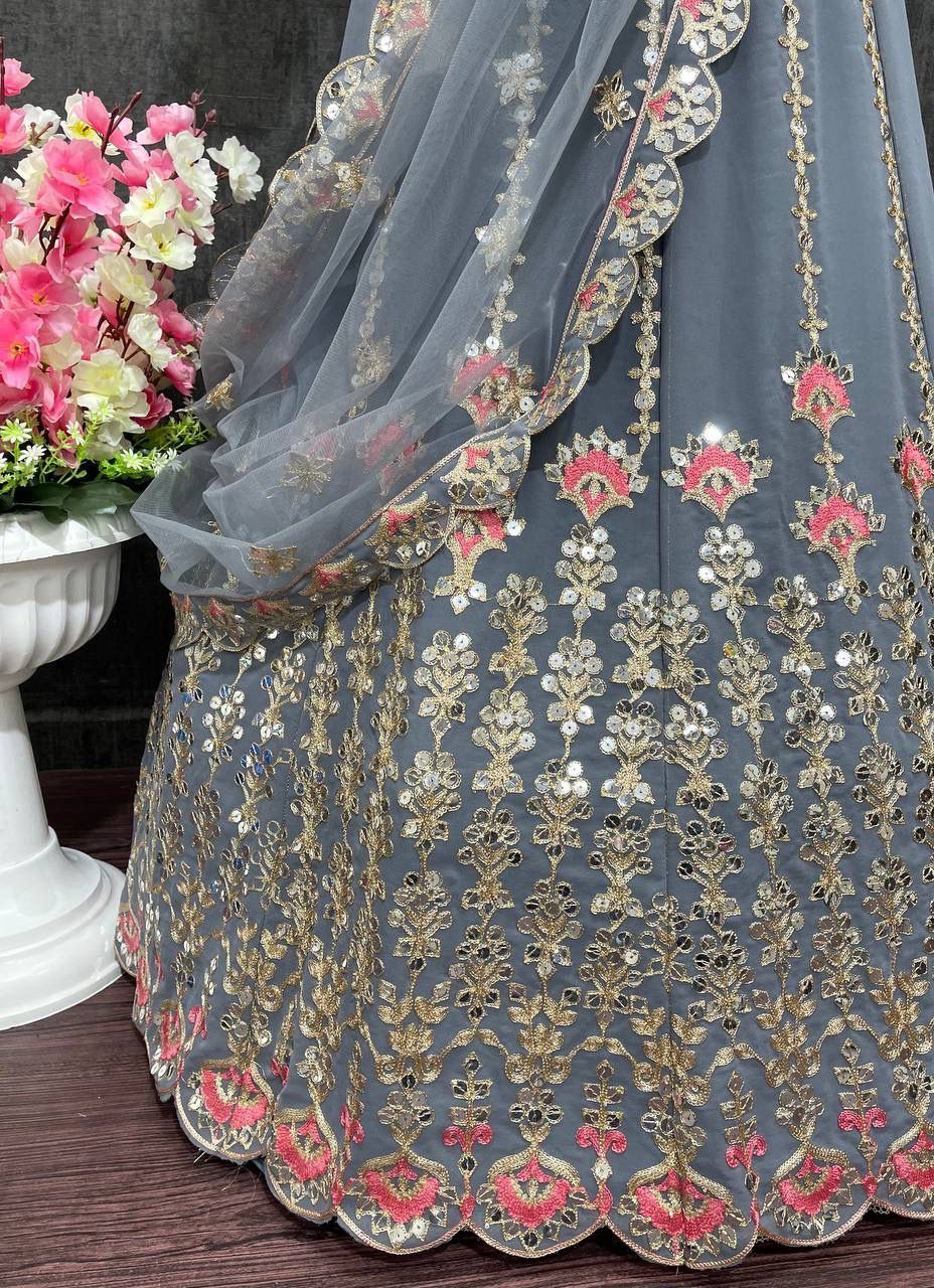 NEW DESIGNER BOLLYWOOD HEAVY GEORGETTE LEHENGAS WITH DUPATTA