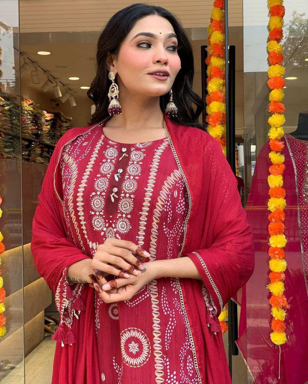 Introducing the Shreya Blue/Red Kodi Suit Set – Elegance Meets Tradition ✨👗
