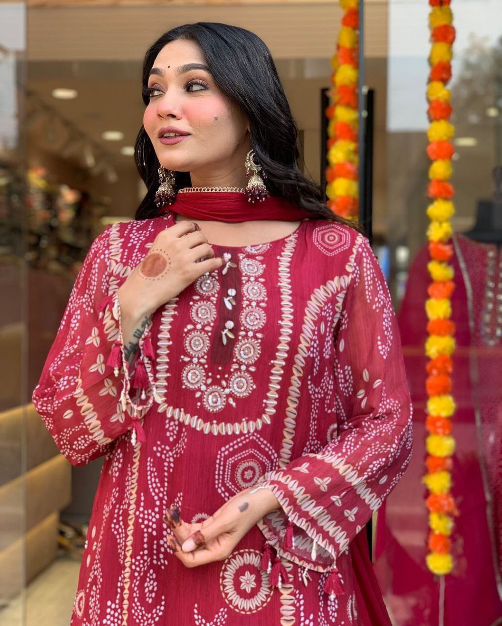 Introducing the Shreya Blue/Red Kodi Suit Set – Elegance Meets Tradition ✨👗