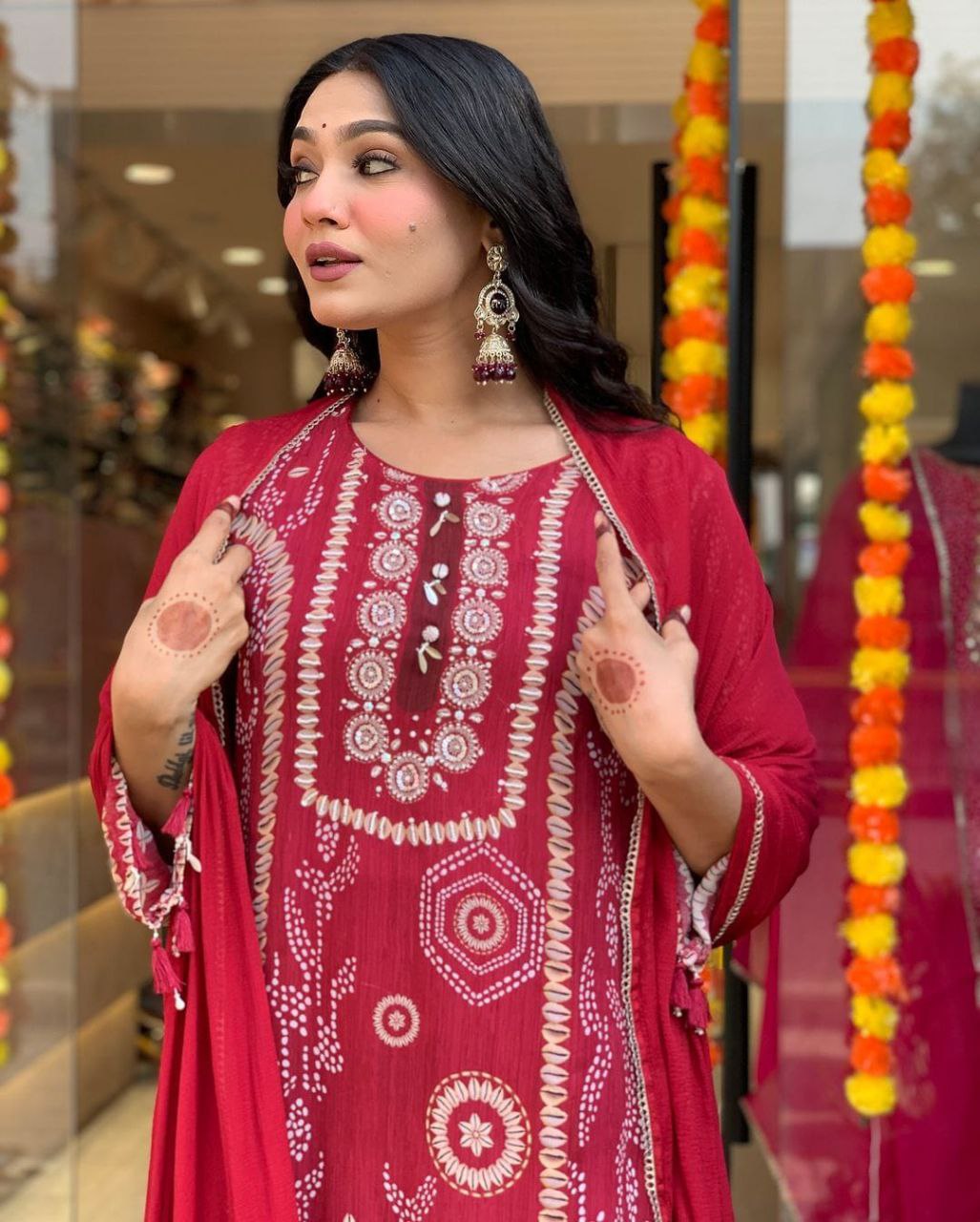 Introducing the Shreya Blue/Red Kodi Suit Set – Elegance Meets Tradition ✨👗