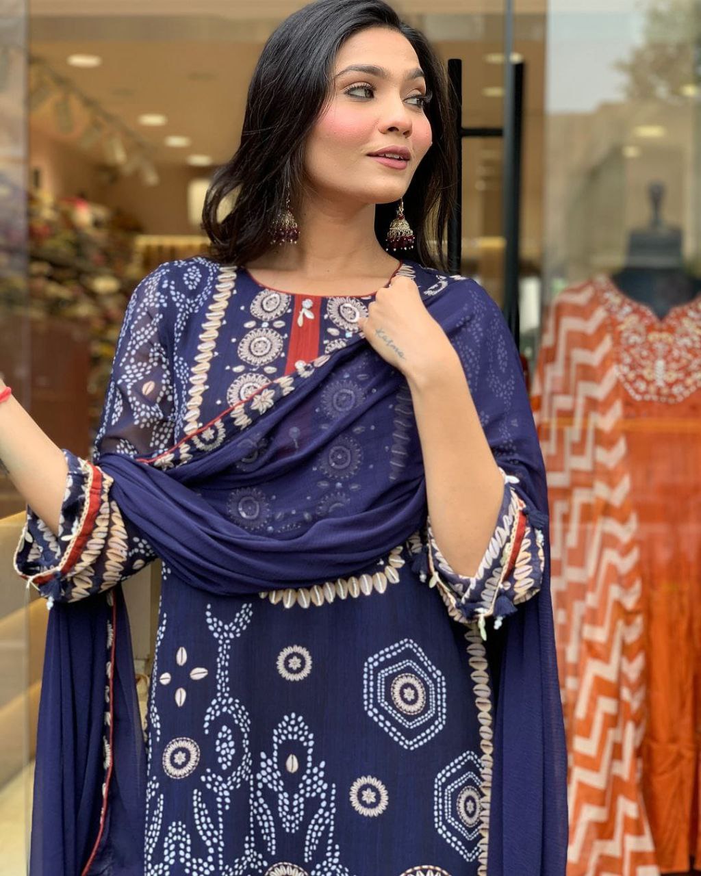 Introducing the Shreya Blue/Red Kodi Suit Set – Elegance Meets Tradition ✨👗