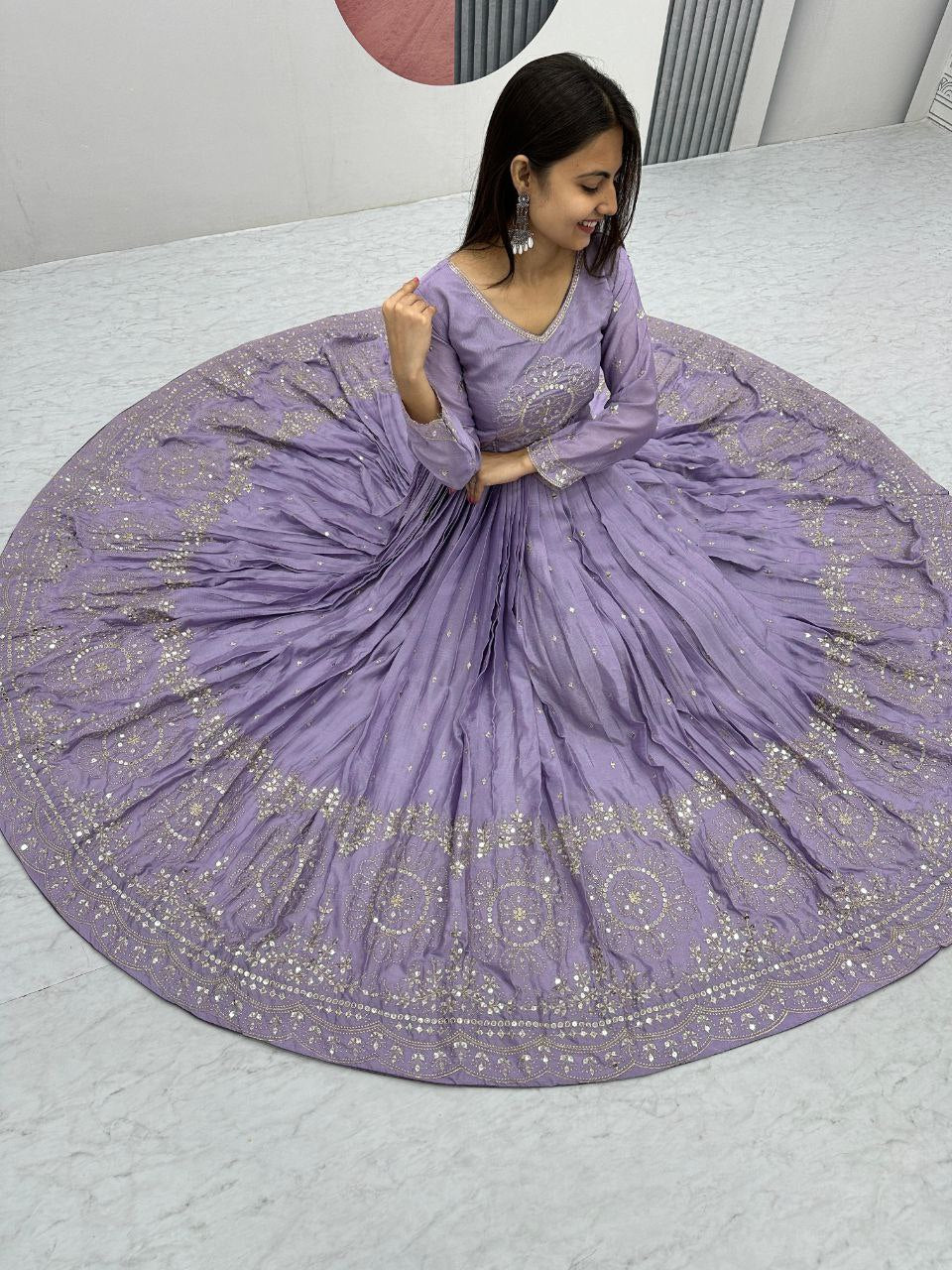 Step into Elegance with Our Embroidered Gown and Dupatta Set β¨π