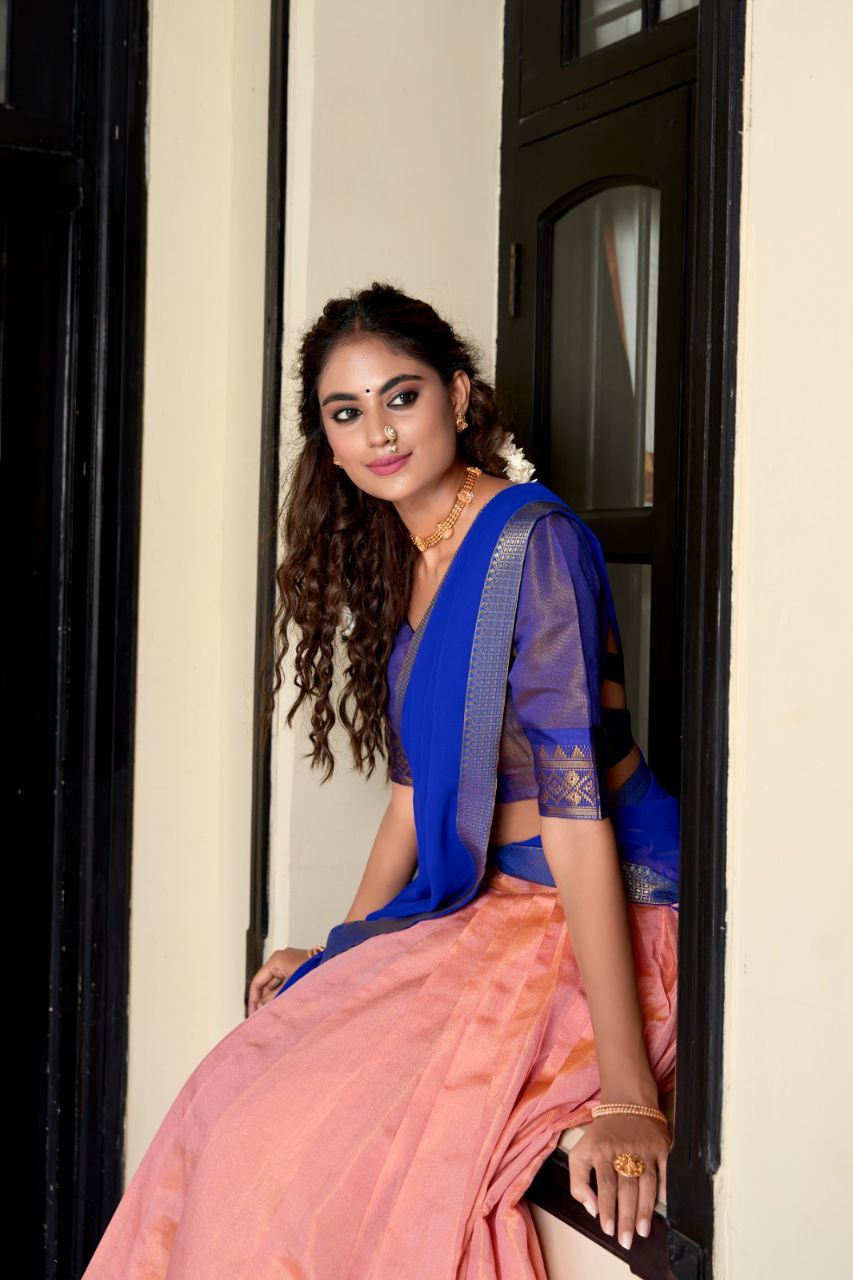 Suvarna Kanchipuram Lehenga Choli: Heritage Redefined with Regal Zari Weaving