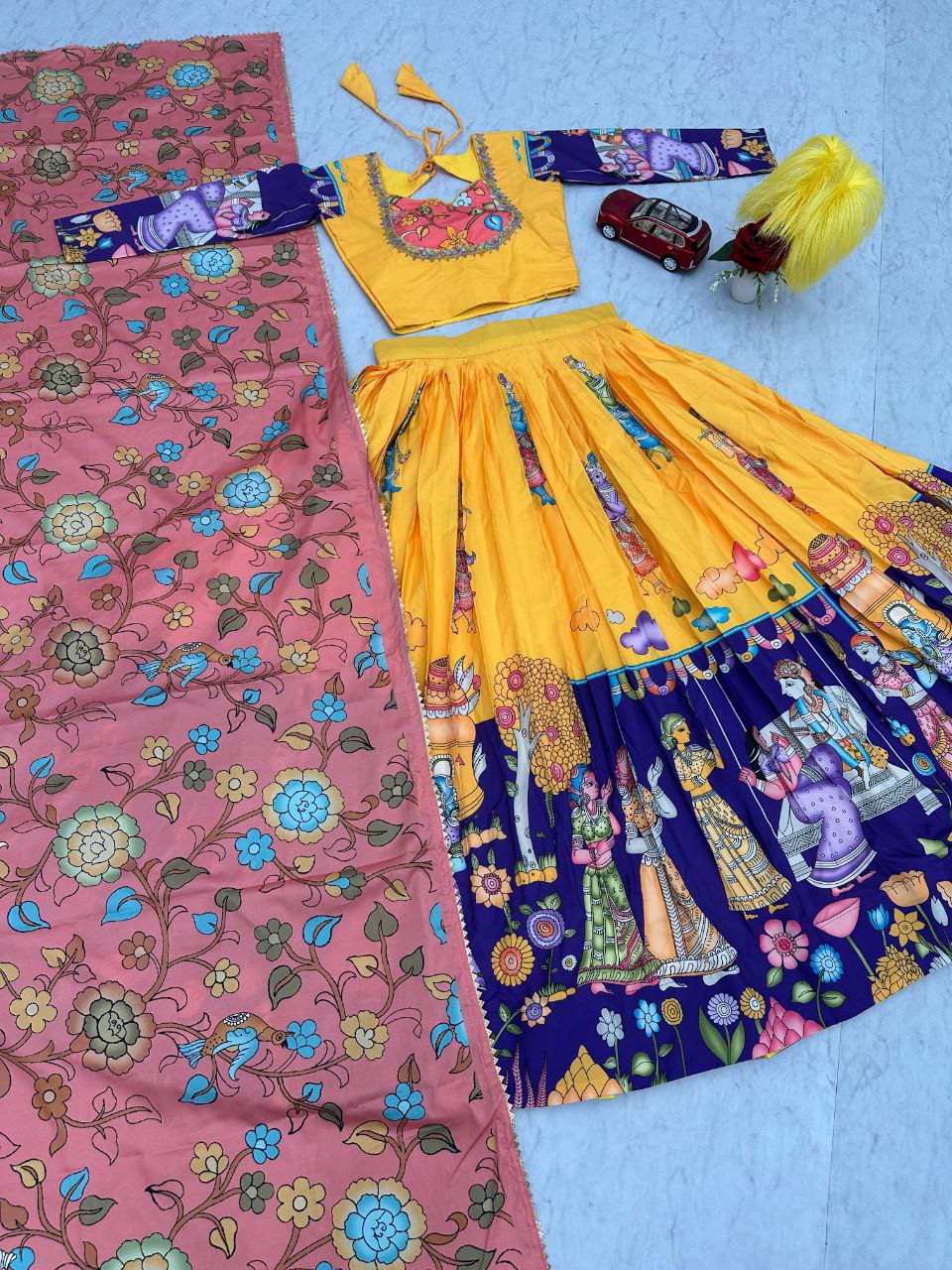 Kalamkari Elegance: Mesmerizing Lehenga Choli Set for a Graceful Look