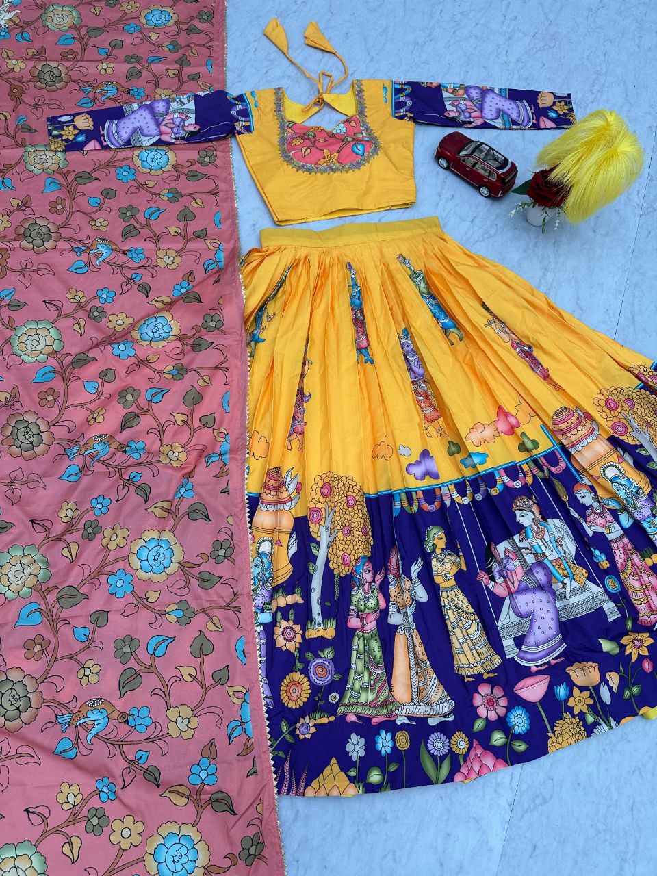 Kalamkari Elegance: Mesmerizing Lehenga Choli Set for a Graceful Look