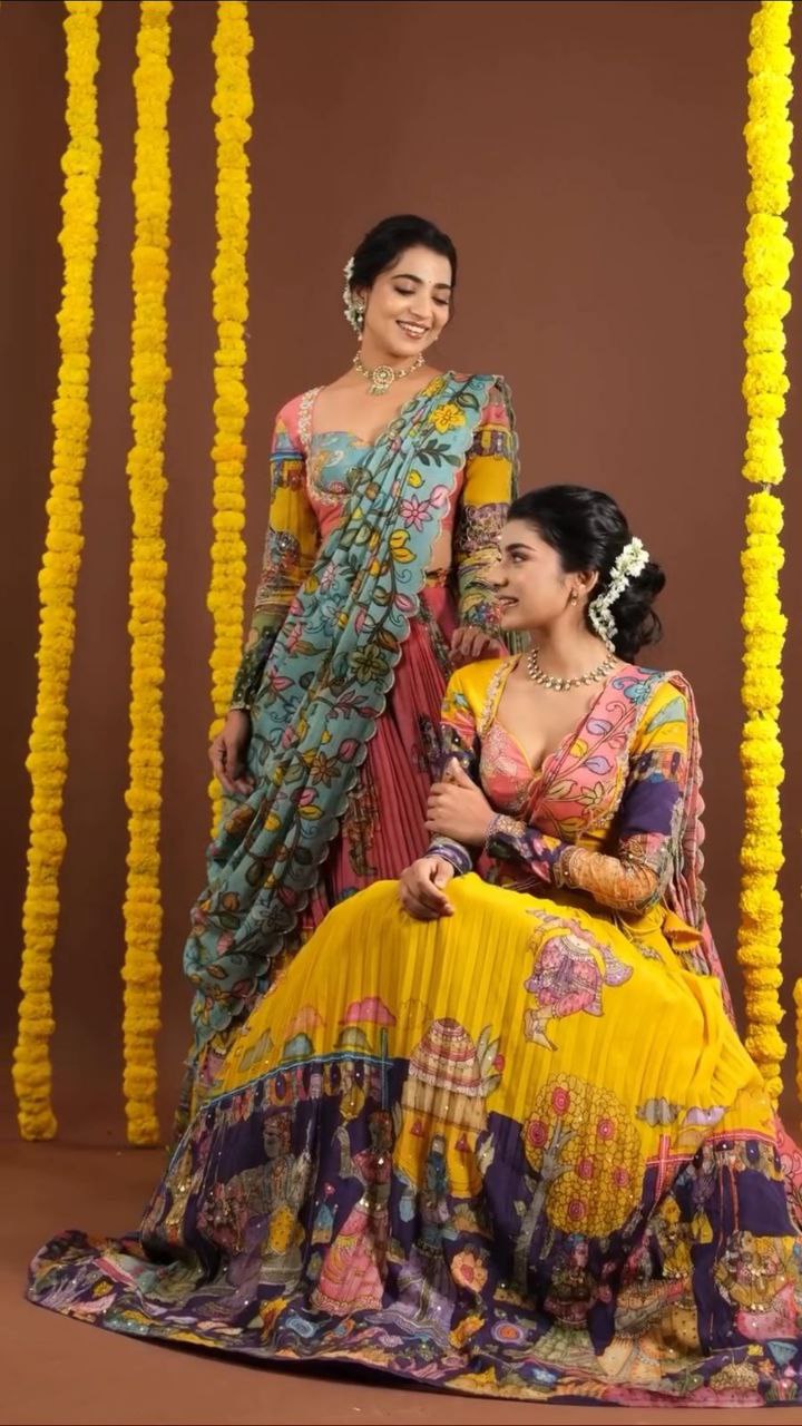 Kalamkari Elegance: Mesmerizing Lehenga Choli Set for a Graceful Look